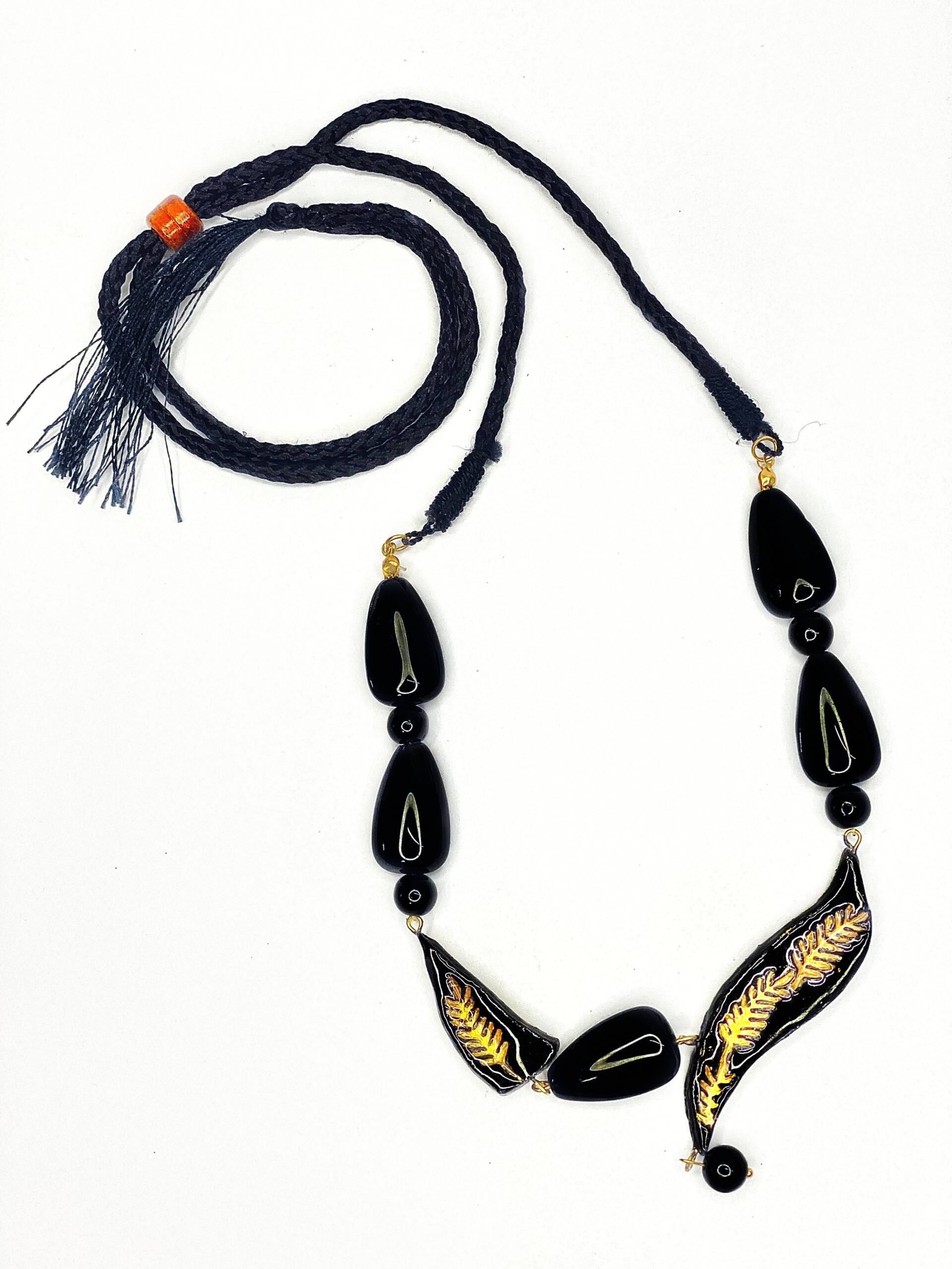 Midnight Leaf Art Necklace