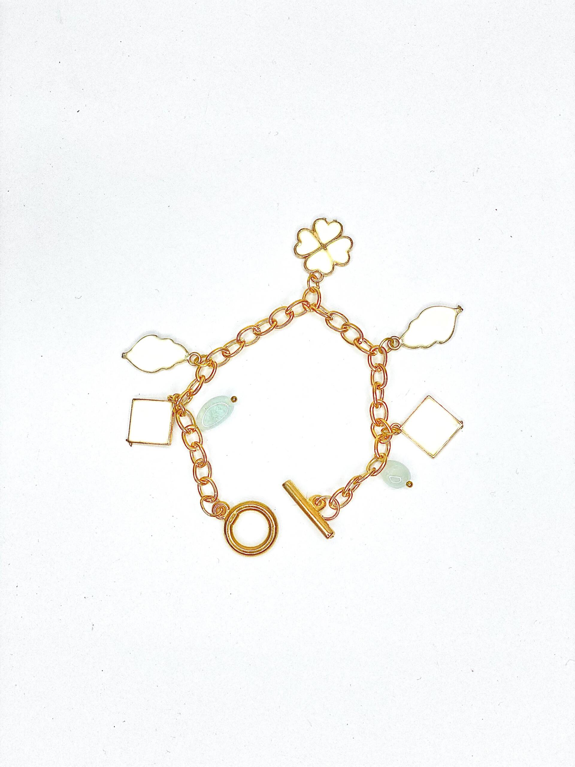 Geometric Charm Chain Bracelet