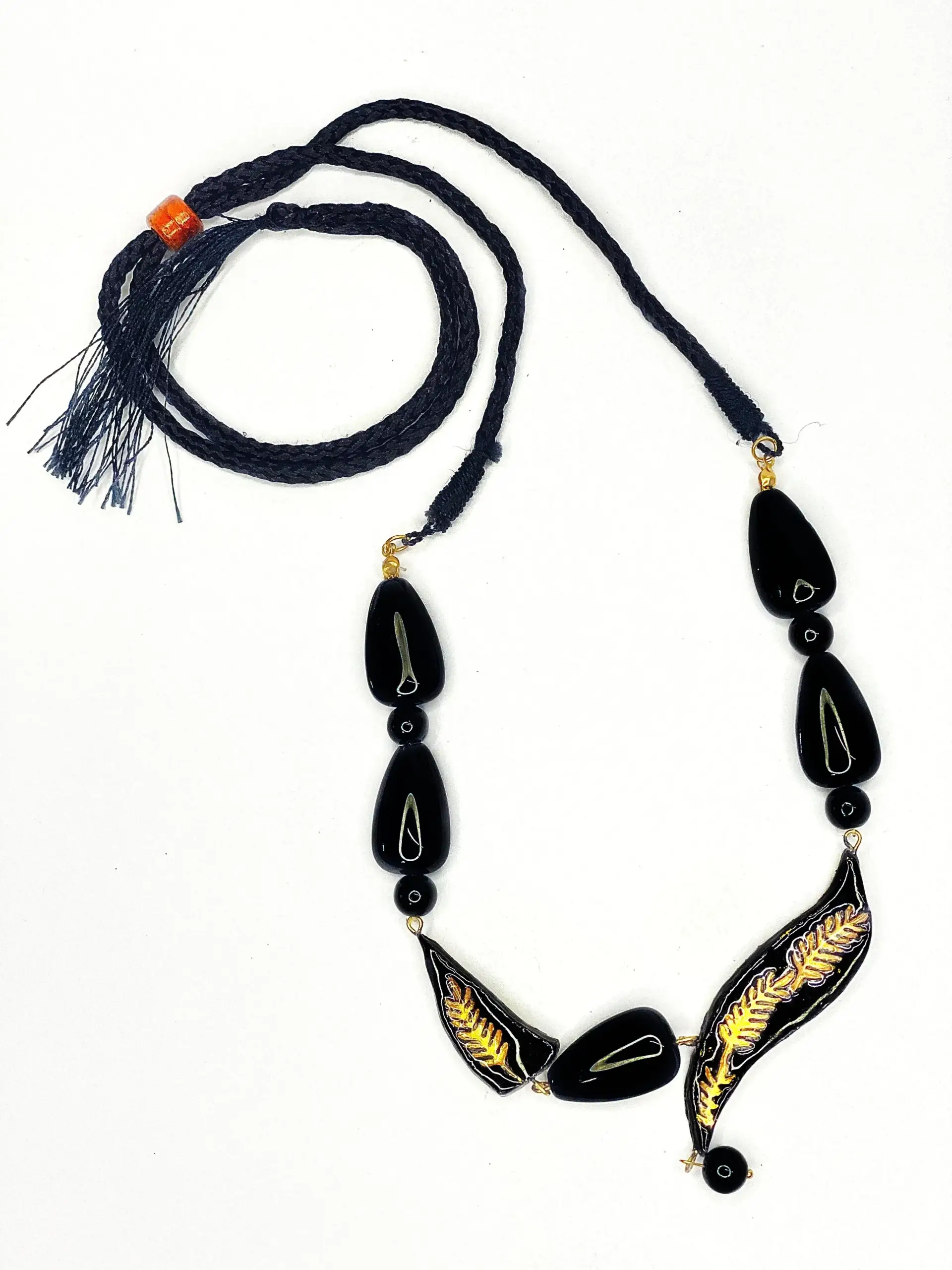 Midnight Leaf Art Necklace
