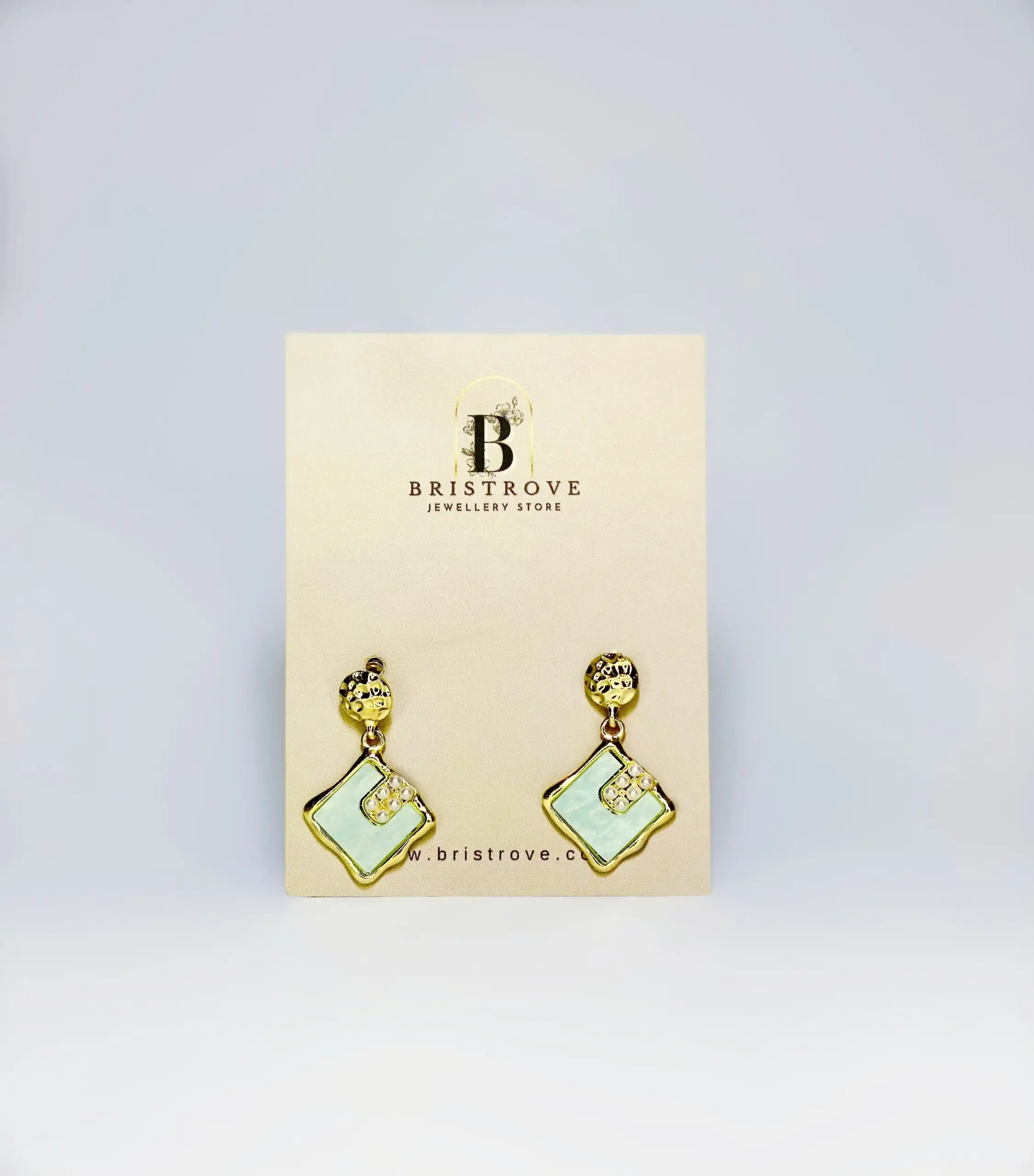 Mint Geo Drop Earrings