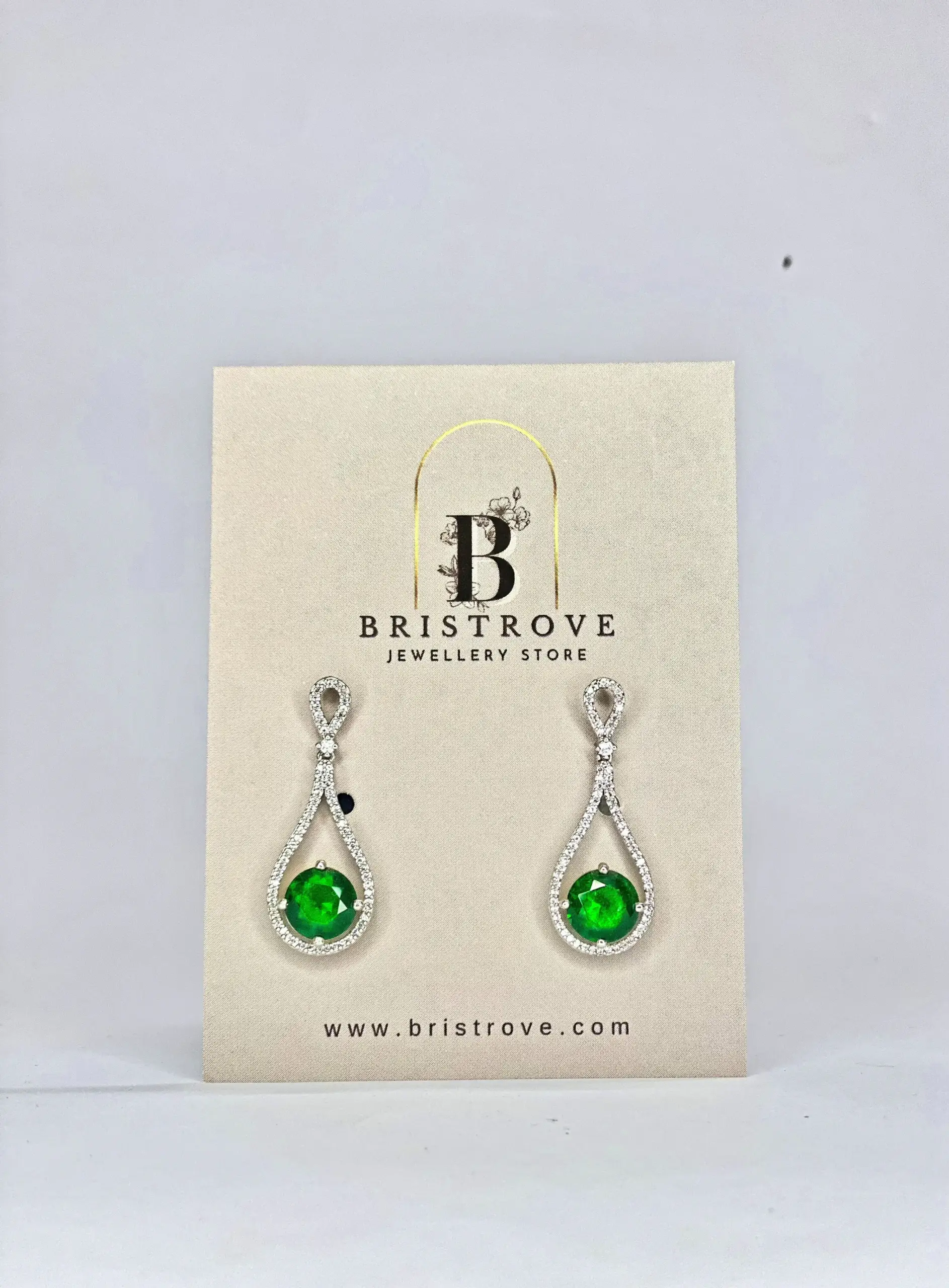 Pave Teardrop Emerald Drops