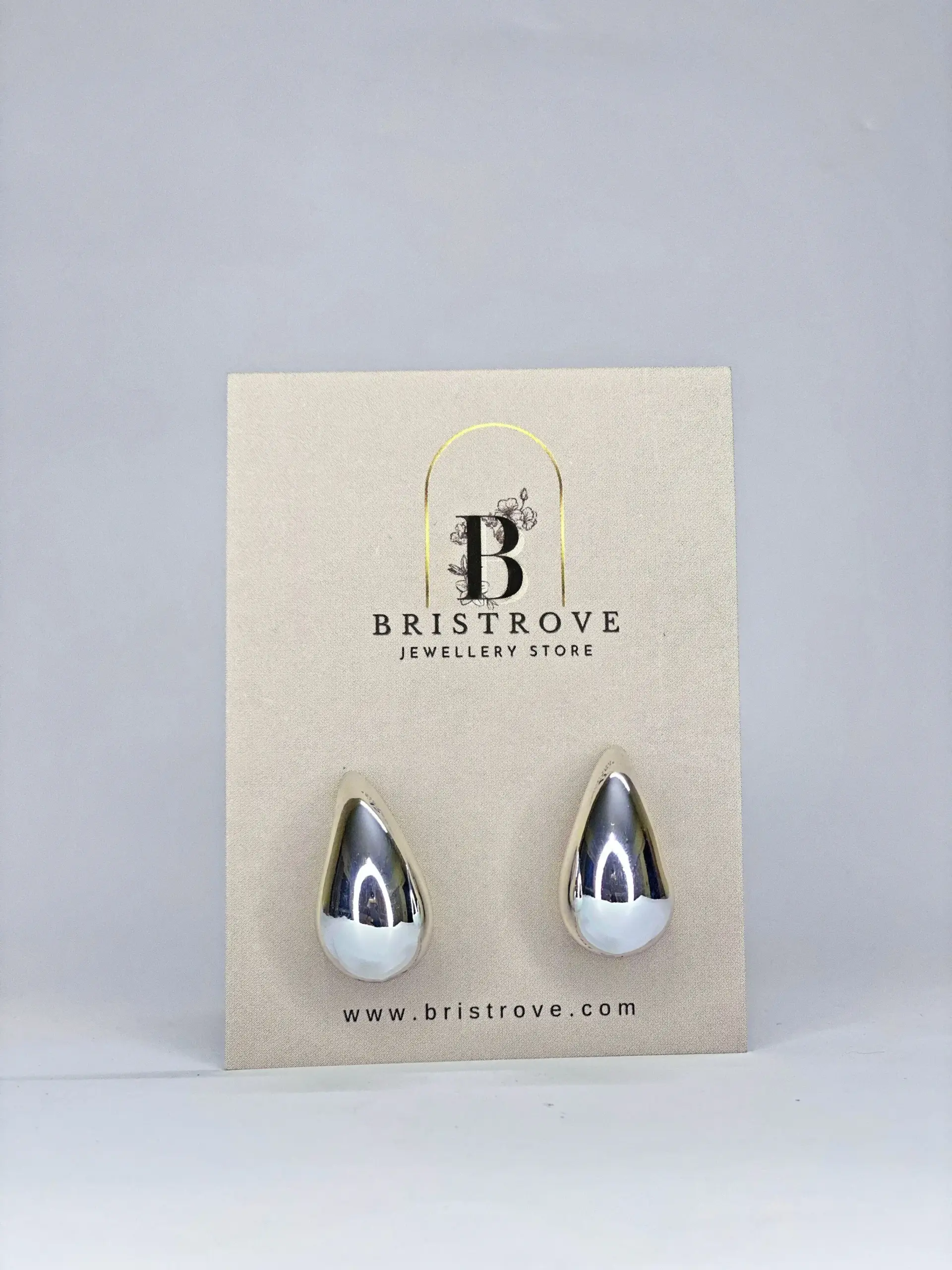 Sterling Silver Teardrop Studs
