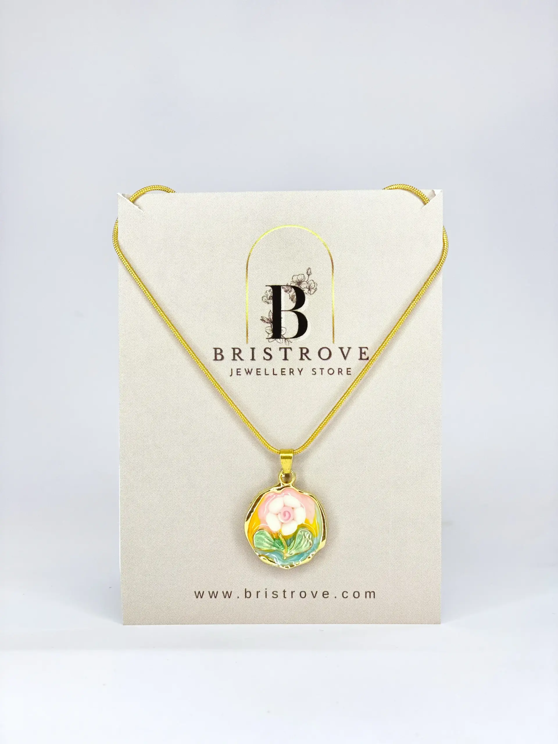 Yellow Rose Bud Pendant