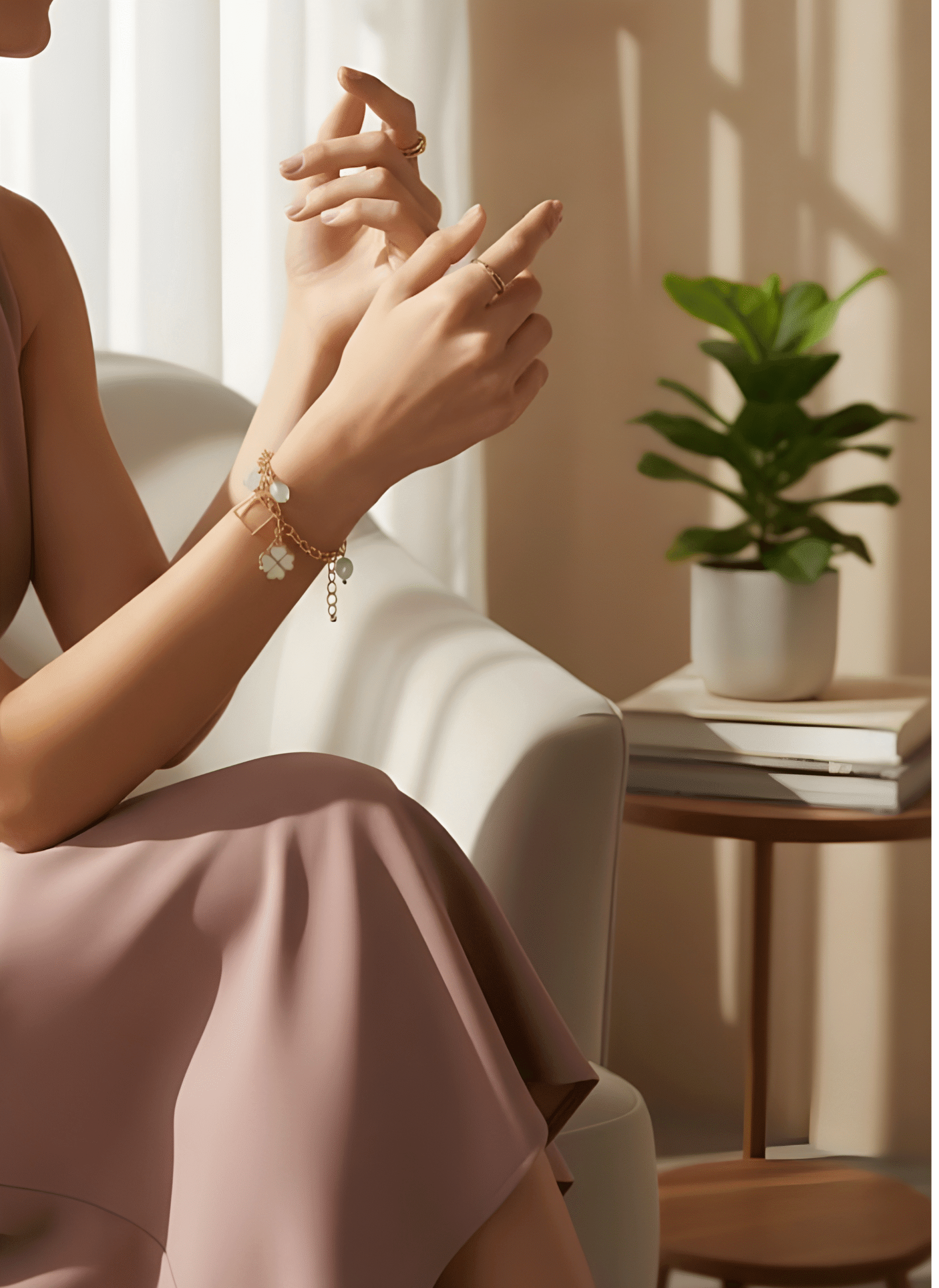 Geometric Charm Chain Bracelet - Image 2