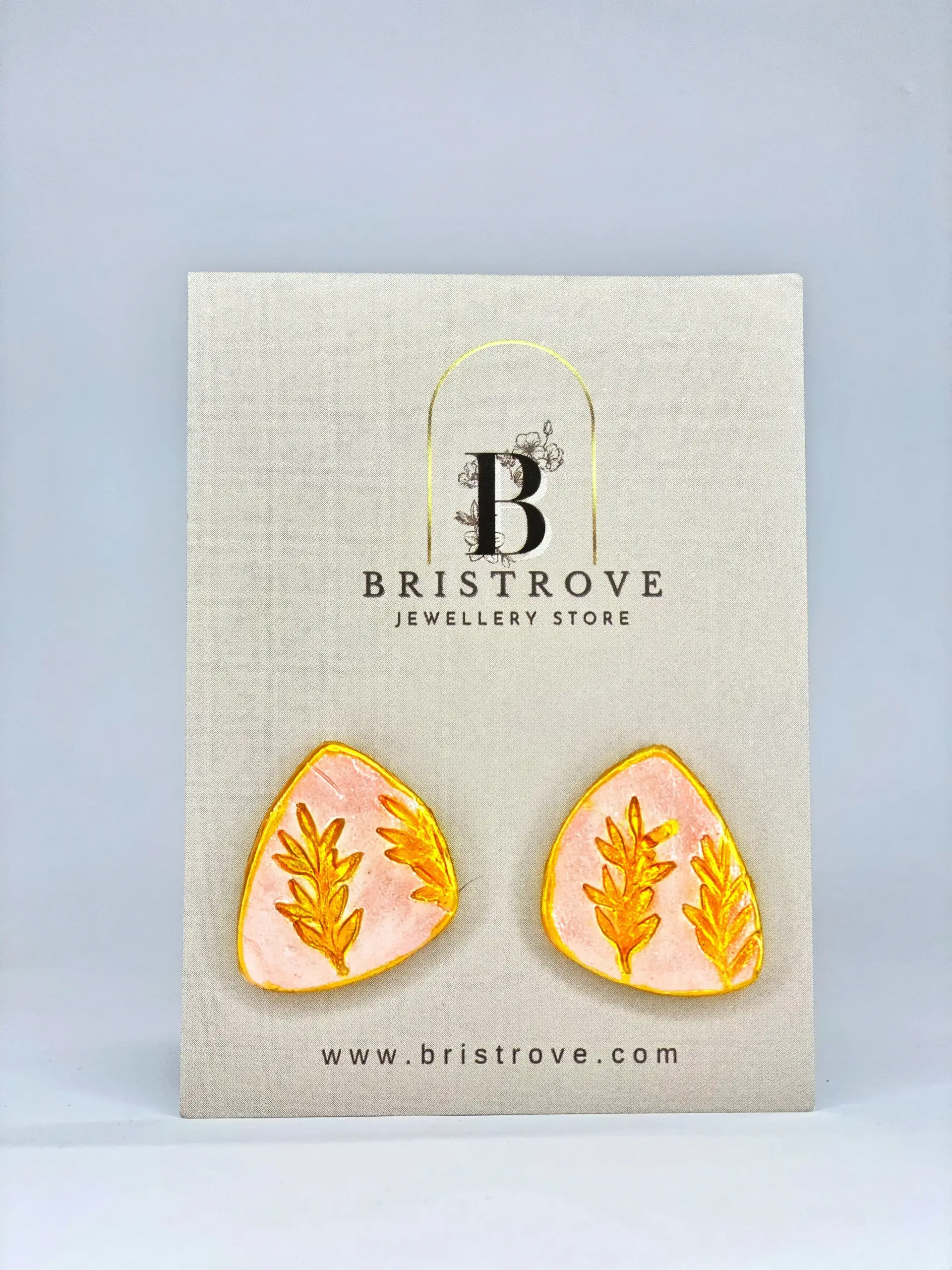 Blush Leaf Studs