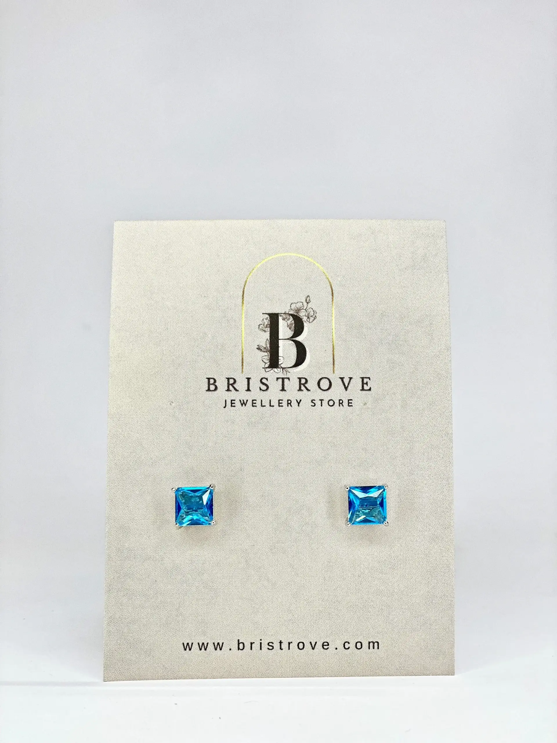 Caribbean Blue Square Studs