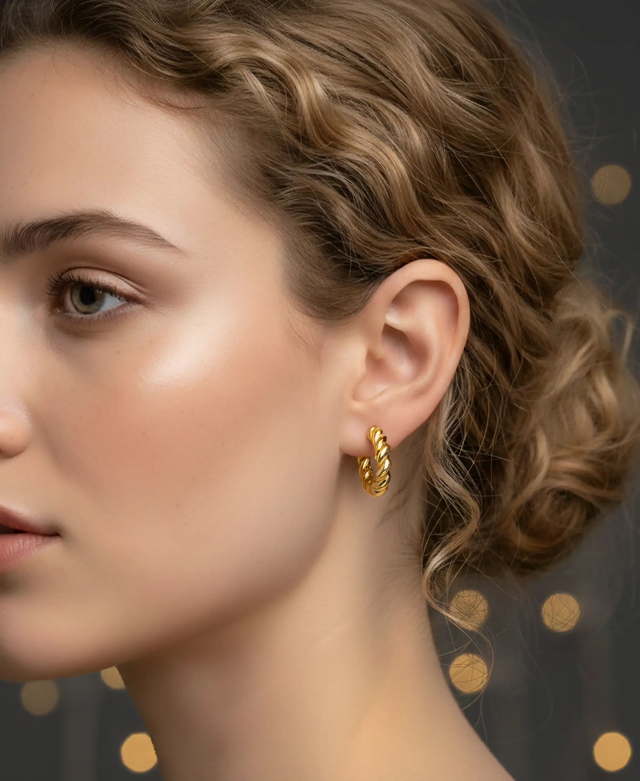 Chunky Gold Croissant Hoops - Image 2