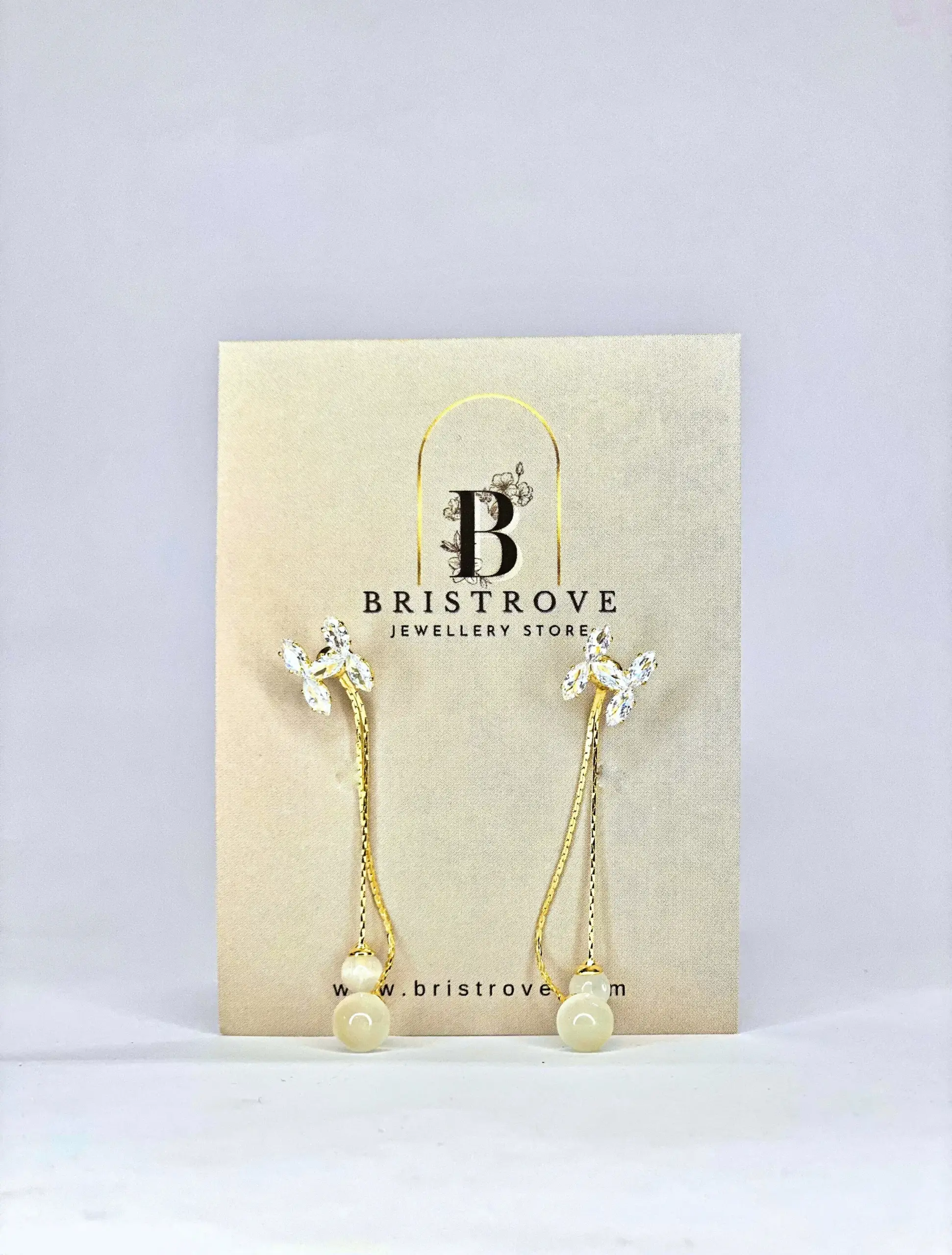 Crystal Bloom Pearl Drop Earrings