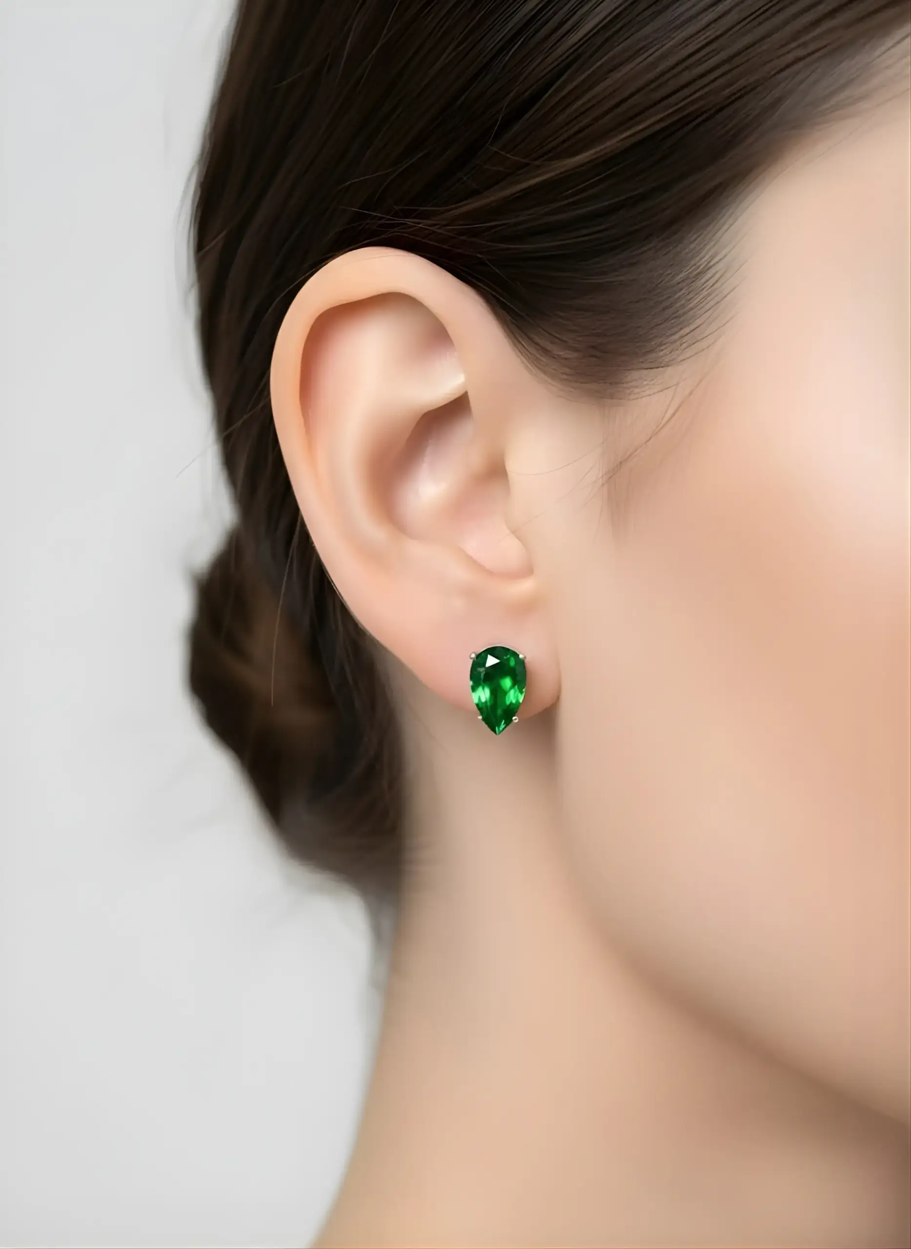 Emerald Pear Studs - Image 2