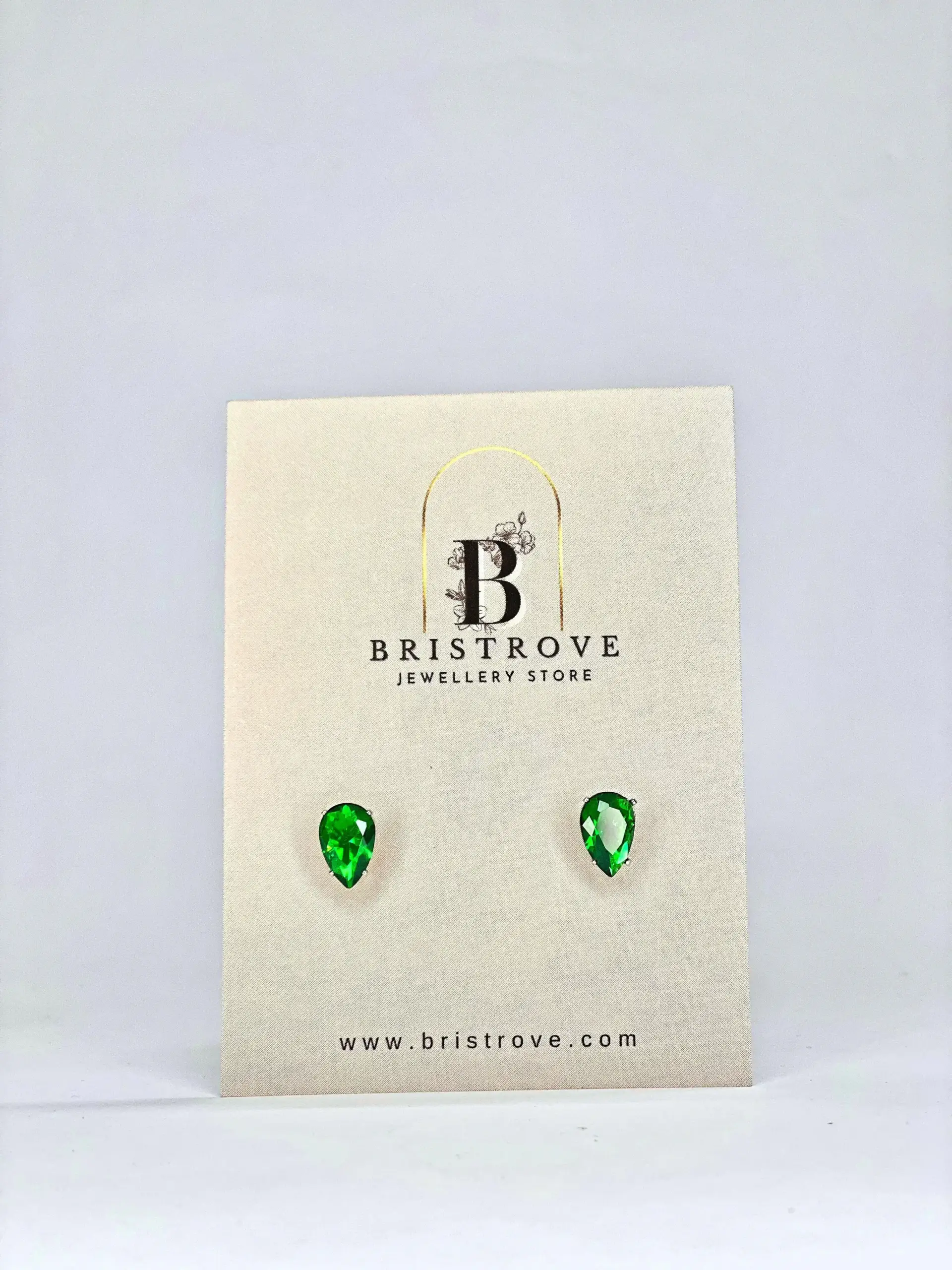 Emerald Pear Studs