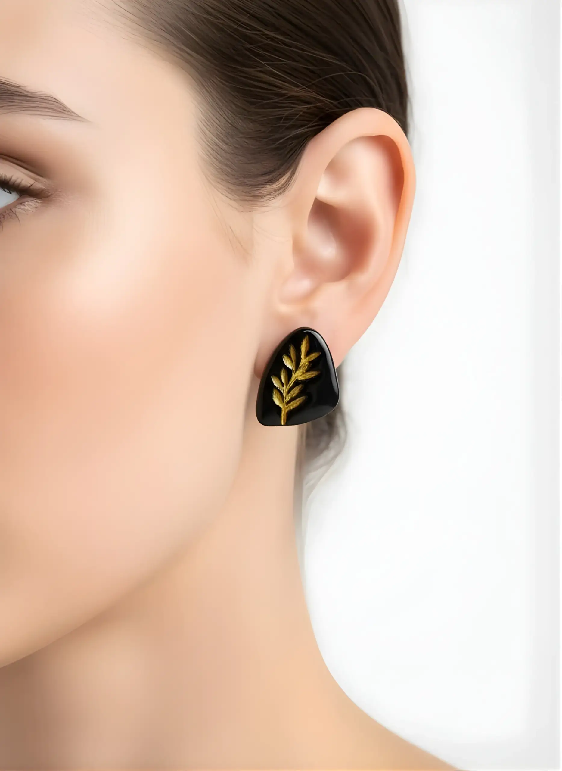 Golden Fern Studs - Image 2