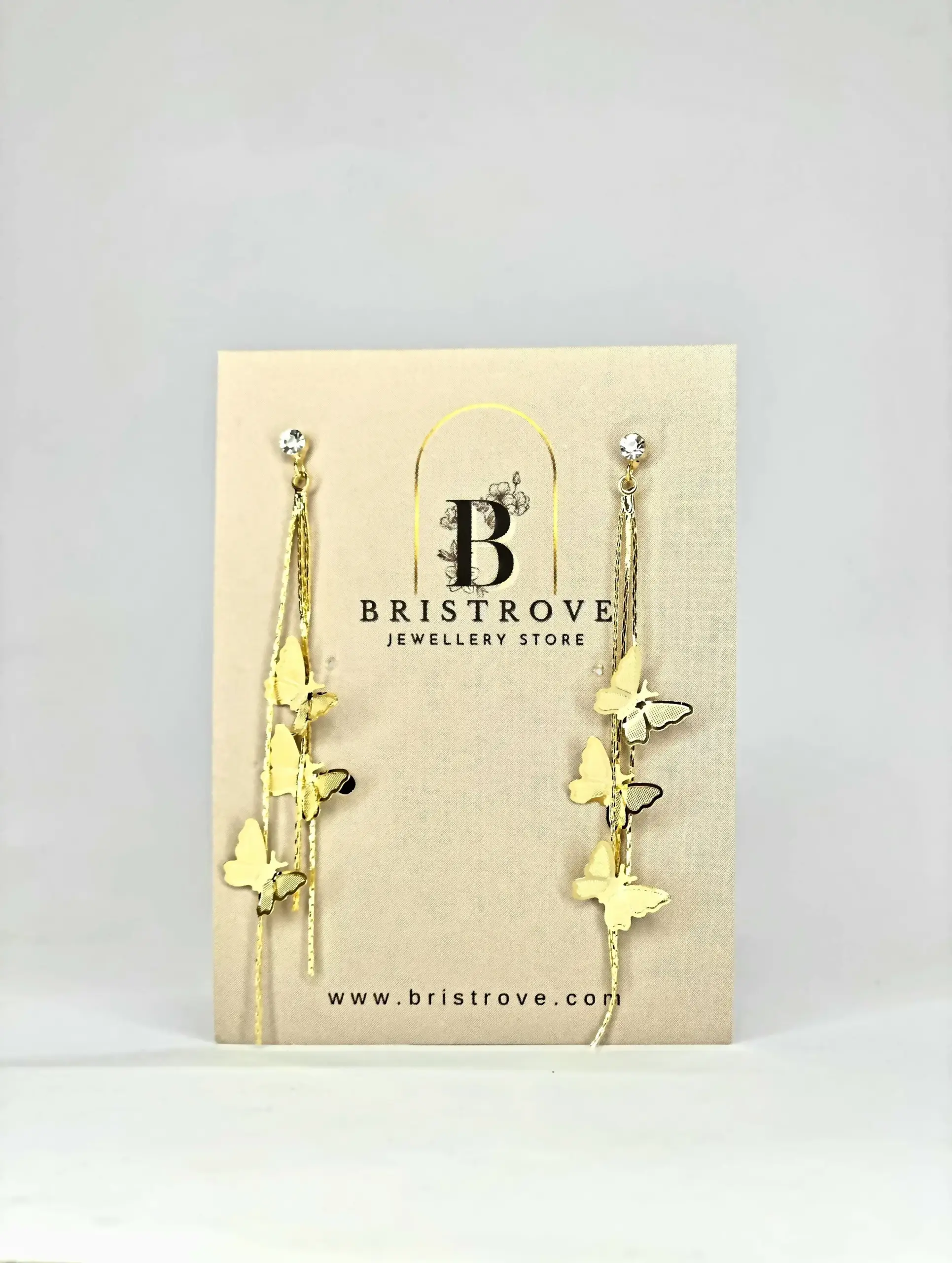 Golden Flutter Cascade Earrings